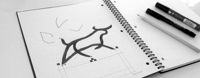Logo design sketch process for Brokers